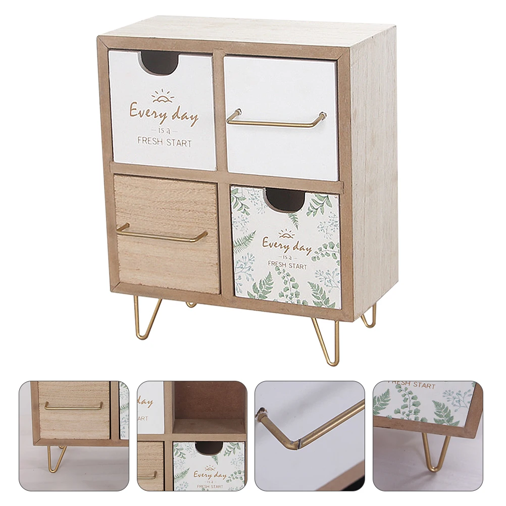 

1pc Wooden Storage Box Durable Home Organizer Simple Design Large Capacity Jewelry Cosmetics Container Practical Case For Women