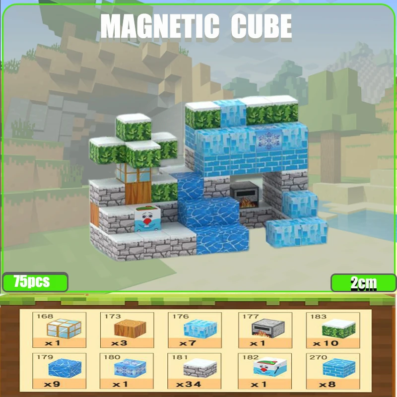 Blocos de construção magnéticos brinquedos para meninos, meninas e crianças 3 + meu mundo cubos magnéticos blocos de construção jogo conjunto de presente educacional