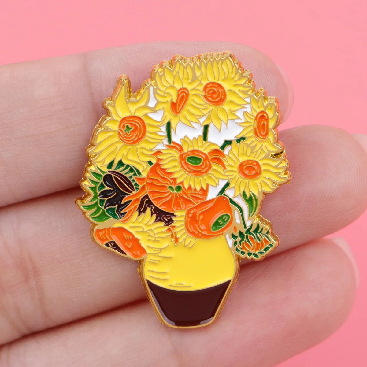 الفن اللوحة دبابيس للنساء الزهور المينا دبوس شارة معدنية مجوهرات الملابس على ظهره اكسسوارات الأصدقاء هدية #6