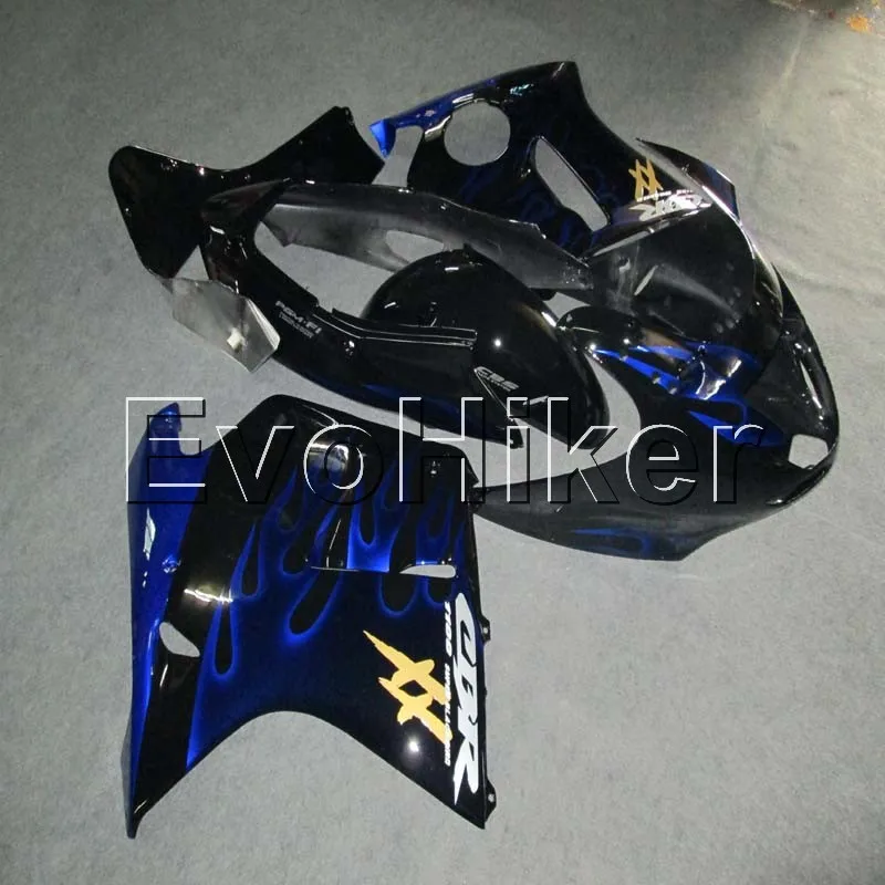 injection Fairings kit for CBR1100XX 1997 998 1999 2000 2001 2002 2003 blue flames black ABS Plastic Bodywork Set