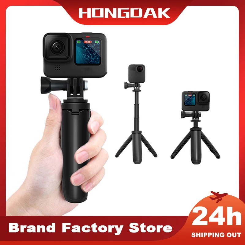 

Mini Retractable Selfie Stick Foldable Portable Tripod For Go Pro Hero11 10 9 Black Session Osmo Insta Action Camera Vlog Stand