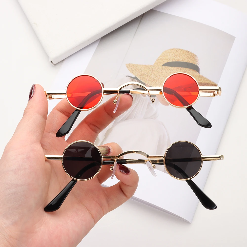 1 Pcs Small Round Sunglasses for Women Men Ultra Metal Frame Hip Hop Punk Sun Glasses Candy Color Eyewear Ins Fashion Shades