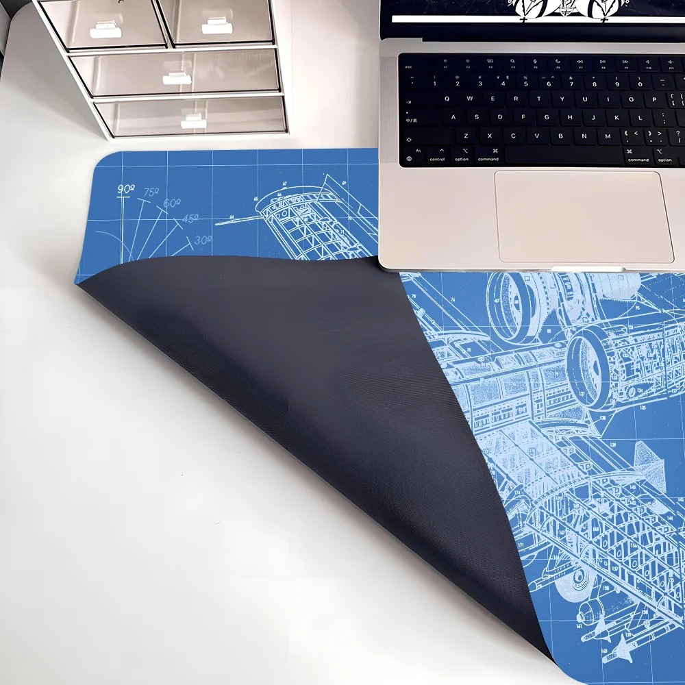 Mechanical Drawings Mousepad Large Keyboard Desk Mat Gaming Mouse Pad LockEdge Non-slip Mat