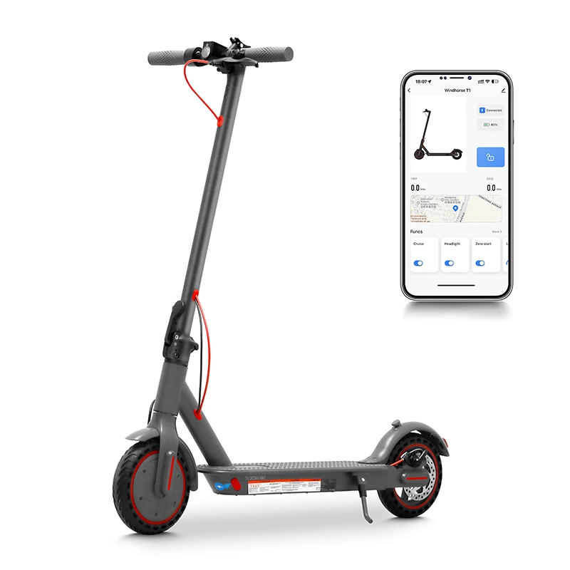 grey 10.4ah Foldable 25km/h MAX Adult Scooter inches