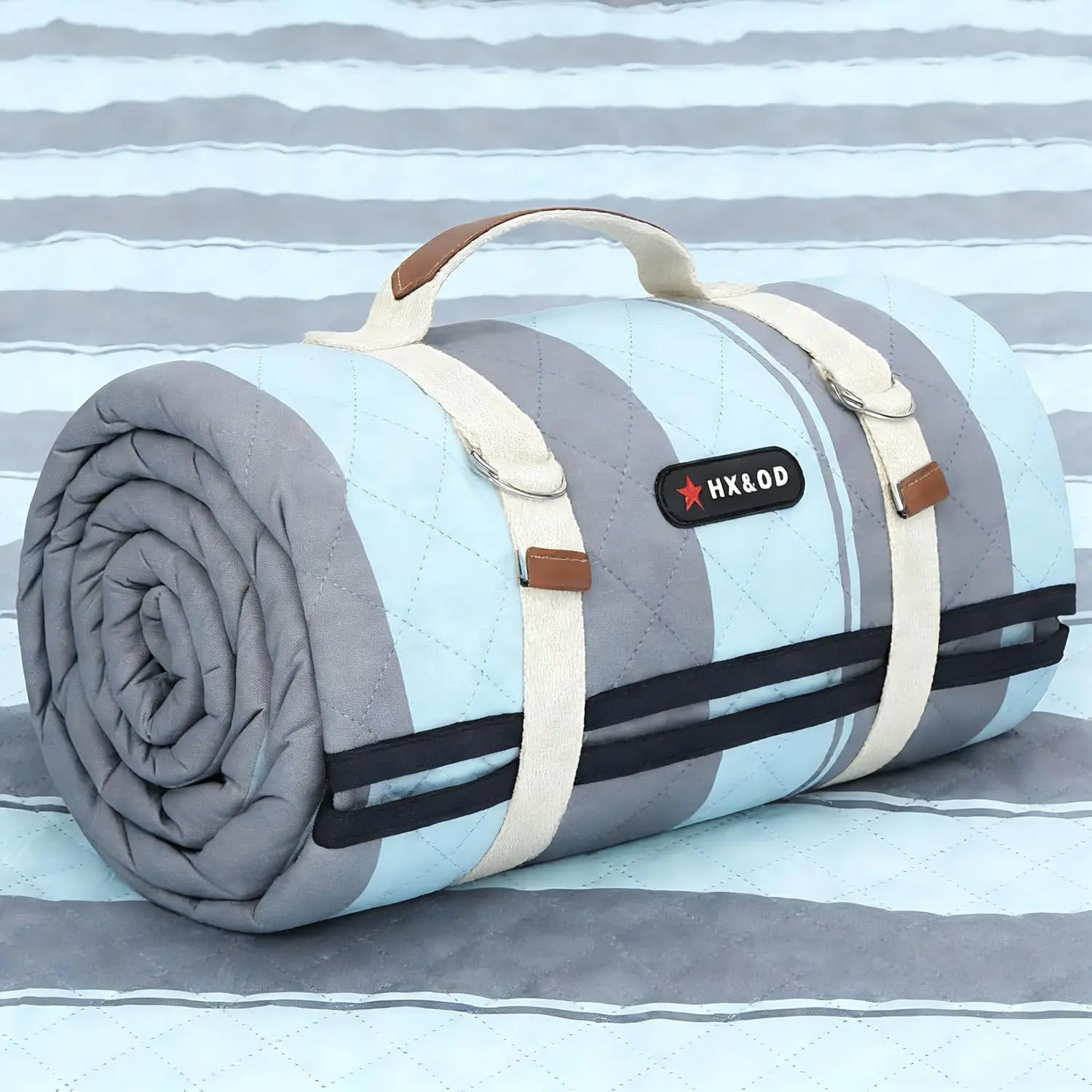 

Extra Large Picnic Blanket 80x60 Waterproof Outdoor Mat Foldable with Carry Strap for Beach Camping Party