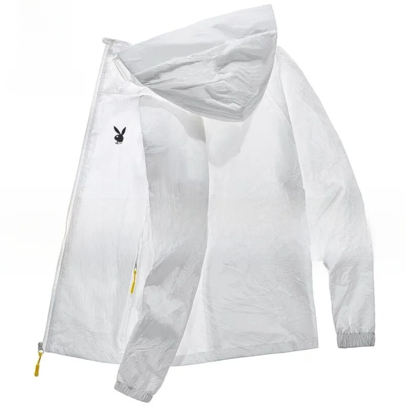 

Летняя легкая мужская куртка для занятий спортом на открытом воздухе с защитой от солнца, дышащая, быстросохнущая, молодежная, модная, солнцезащитная.