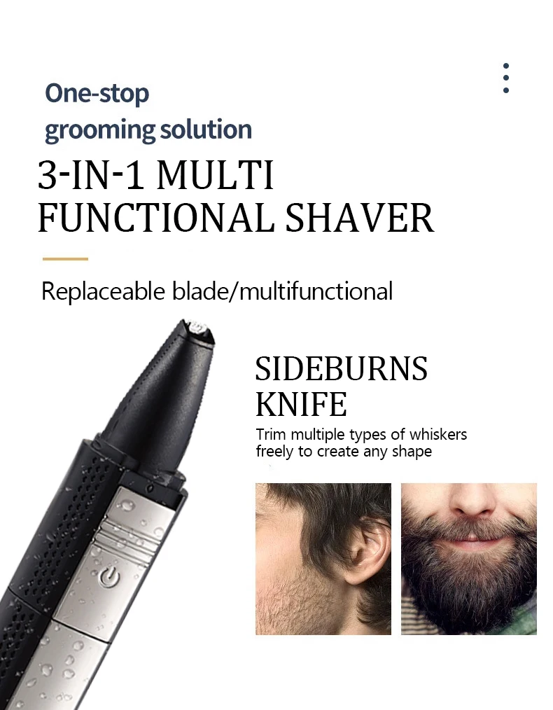 Kemei Nasenhaartrimmer KM-385 tragbarer All-in-One-Nasenhaartrimmer zum Waschen des ganzen Körpers und zum Trimmen der Augenbrauen. ﻿ – Detail 7