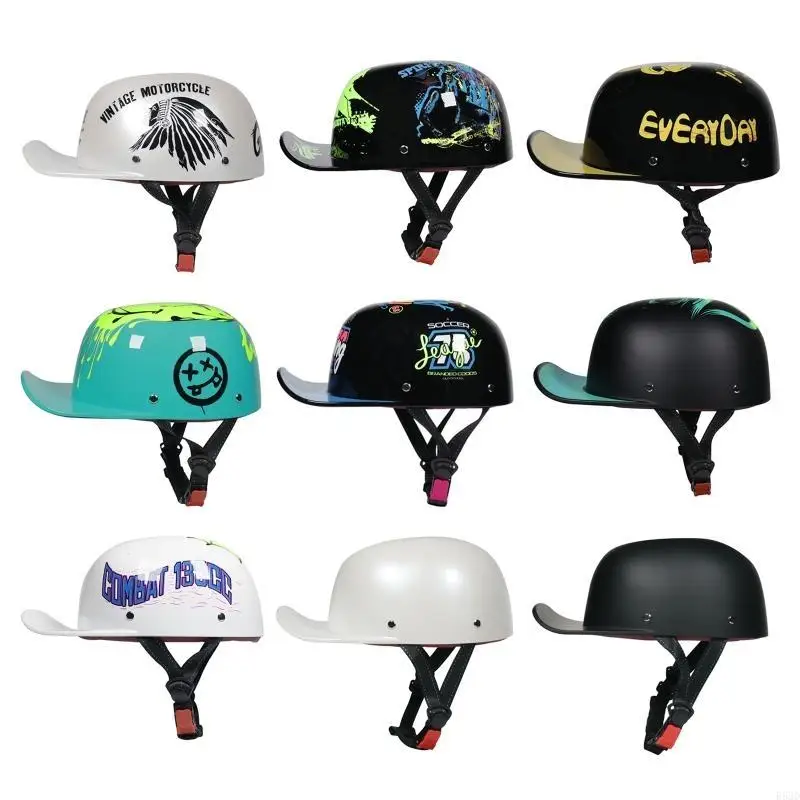 

R53D Baseball Helmet Retro Motorcycle Scooter Cruiser Chopper