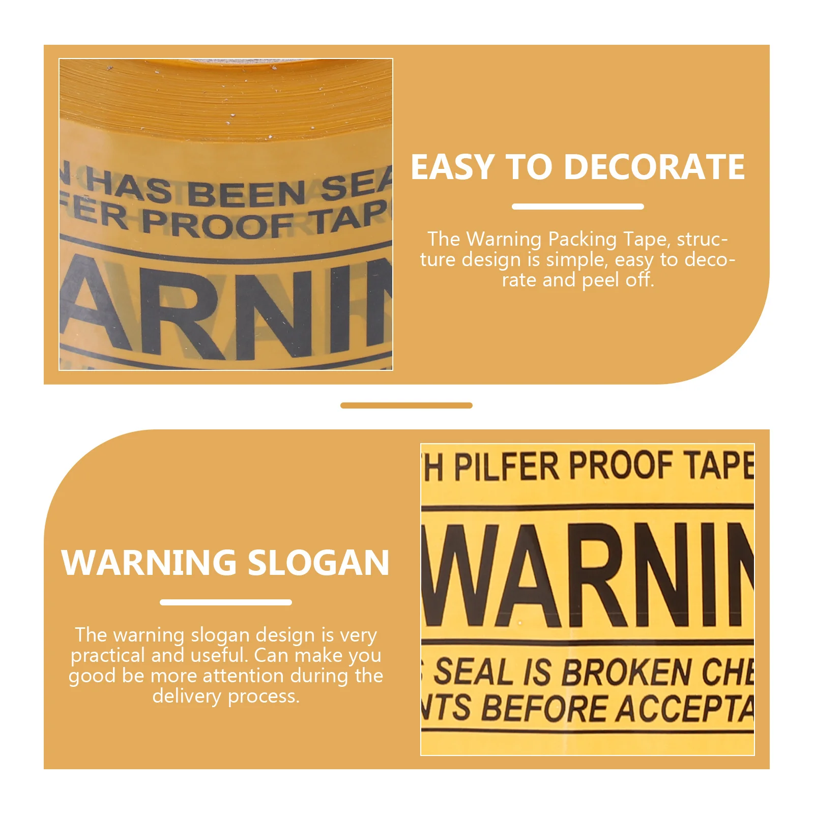 1 Roll Package Sealing Tape Warning Slogan Design Strong Adhesive for Goods Packaging Creative Gift Decoration Shipping Tape