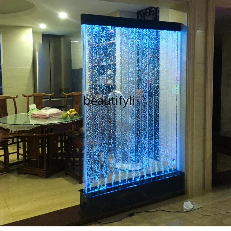 

Large Water Curtain Wall Water Bubble Wall Acrylic Water Dance Screen Creative Hallway Fish Tank