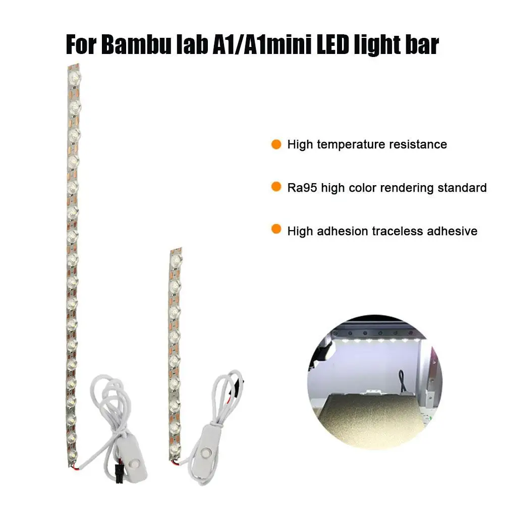 Light Strip 3D Printer Flexible Led Strip For Bambu Lab A1/A1 Mini Self Adhesive Tape Strip Chain Light Home Accessories W1X2