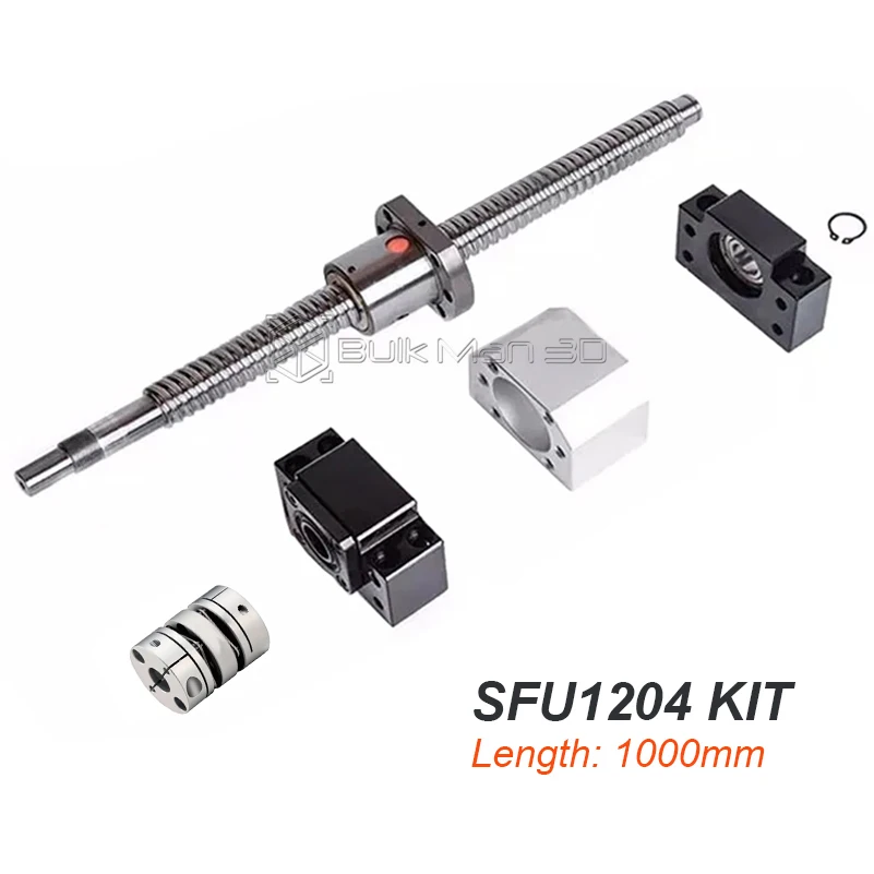 

SFU1204 Ball Screw Kit C7 With Flange Single Ball Nut End Machined+BK/BF10+Ball Nut Housing+Coupler for CNC Parts