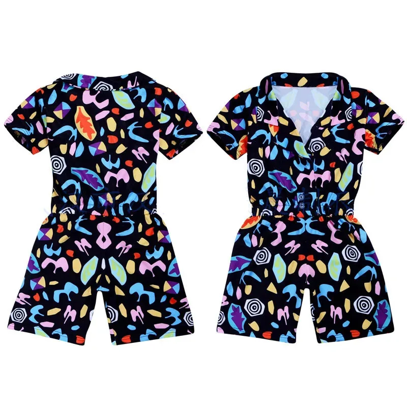 Girls Stranger Drama Outfit Things Season 3 Cosplay Costume Polyester Jumpsuit Summer Role Play Short Sleeve Dress Jumpsuit