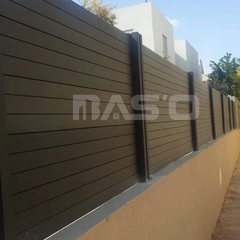custom.WPC Fence Panels with Aluminium Post Cheap Metal Garden Fencing Patio Park Gate Pool Horses HDPE Frame Mate