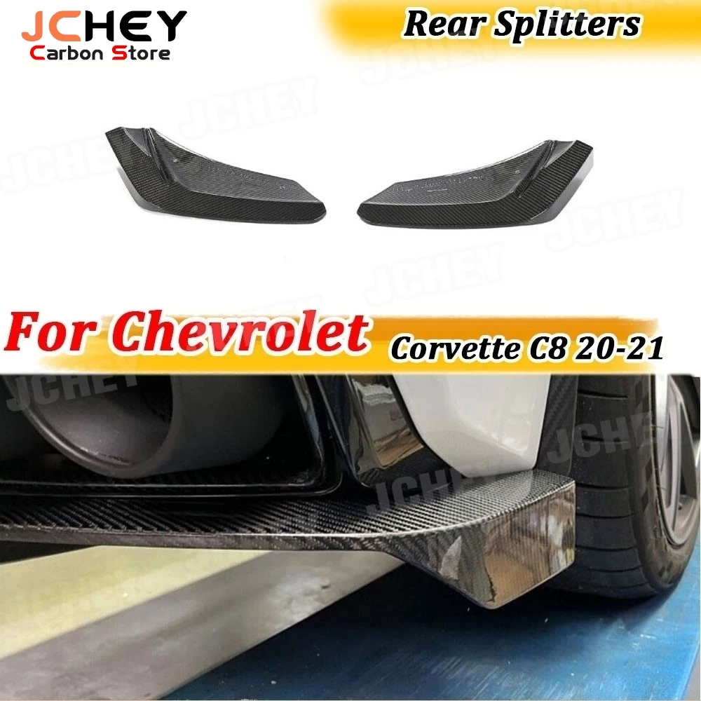 

for Chevrolet Corvette C8 2020-2021 Carbon Fiber Rear Bumper Splitters Fins FRP Rear Canards Splitters Moulding Trim Bodykits
