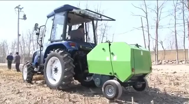 Tractor mounted PTO mini round hay straw baler machine strapping machines winding pick up bales