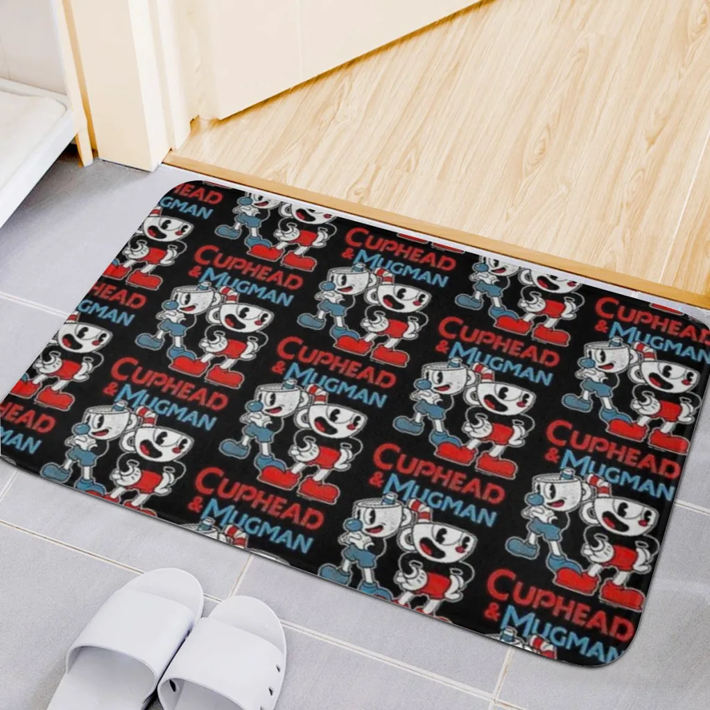 Cuphead & Mugman Dynamic Duo Bath Mat Non-Slip Tufted Mat Rug for Front Door Living