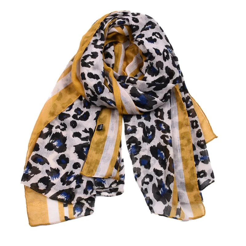 2021 Women\'s Leopard Print Scarf Export Long Sale Voile Women\'s Curling Scarf Wholesale