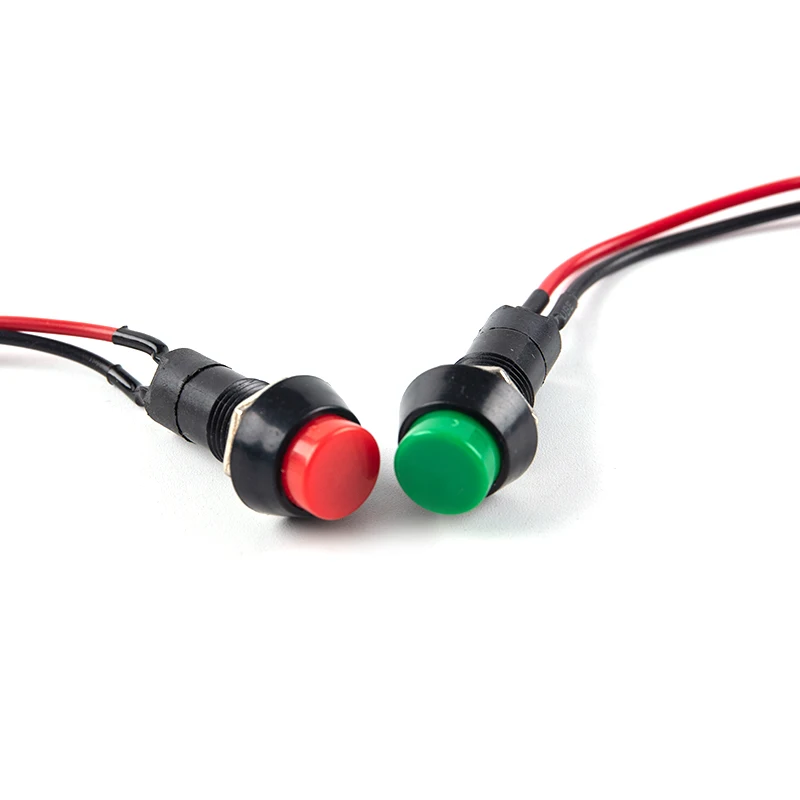 New 1PC Car Modified Horn Switch Small Red Green Button Switch Auto Styling Accessory Fit Most Vehicles
