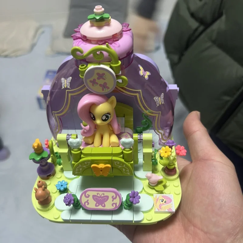 My Little Pony Building Blocks Anime Twilight Sparkle Pinkie Pie Rainbow Dash Yaoyao Bed Small Particle Model Ornament Gift Toys - view 3