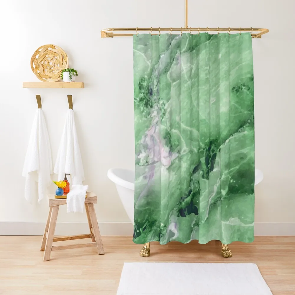 

Green Marble Stone Shower Curtain Shower Set For Bathroom Funny Shower Anime Bathroom Transparent Bathroom Curtain