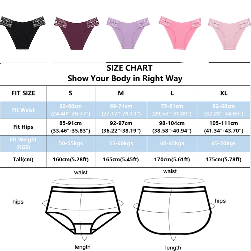 3PCS/SET FINETOO Women\'s Solid Color Lace Side V-Shaped Seamless Triangle Panties Sexy Design Waist Exposure Underwear Briefs