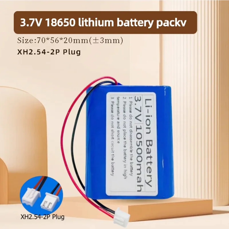 

3.7V 12Ah 1S3P 18650 Lithium Battery with BMS, 4.2V 12000mAh Rechargeable Pack for Small Fan, Juice Cup, Toy & LED Strip Light