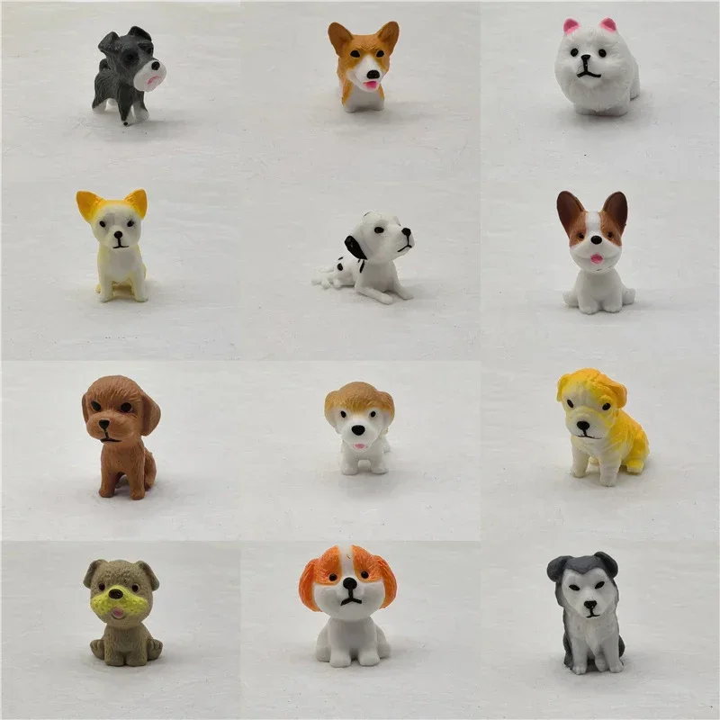 

Original Cartoon Cute Animal Dog Puppy Bull Terrier Shiba Inu Bulldog Corgi Schnauzer Figure Collection Model Toy Gift for Kid