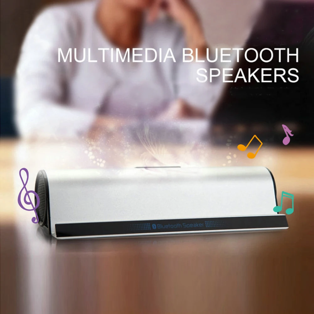 New Phone Tablet Stand Holder with Wireless Bluetooth Speaker Bass Stereo Column Hifi Soundbar Portable Audio Subwoofer for Ipad