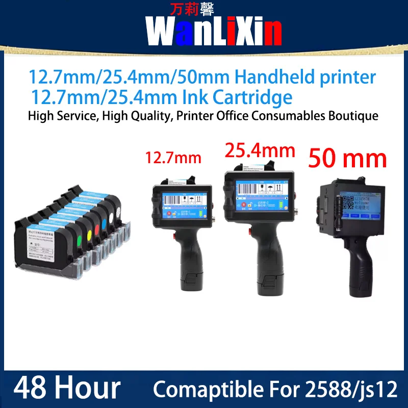 

Imported quick-drying solvent Ink Cartridge 12.7mm /25.4m Printerhead Ink Cartridge 2588/JS12/JS10 Handheld printer