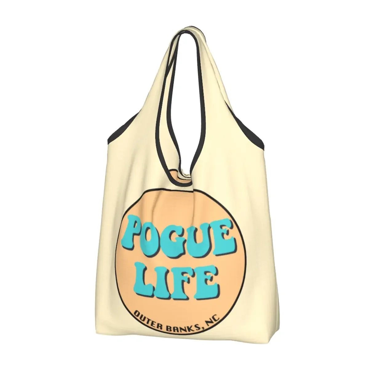 Reusable Pogue Life Outer Banks John B Grocery Bag Foldable Machine Washable Shopping Bag Large Totes Storage Bag Lightweight