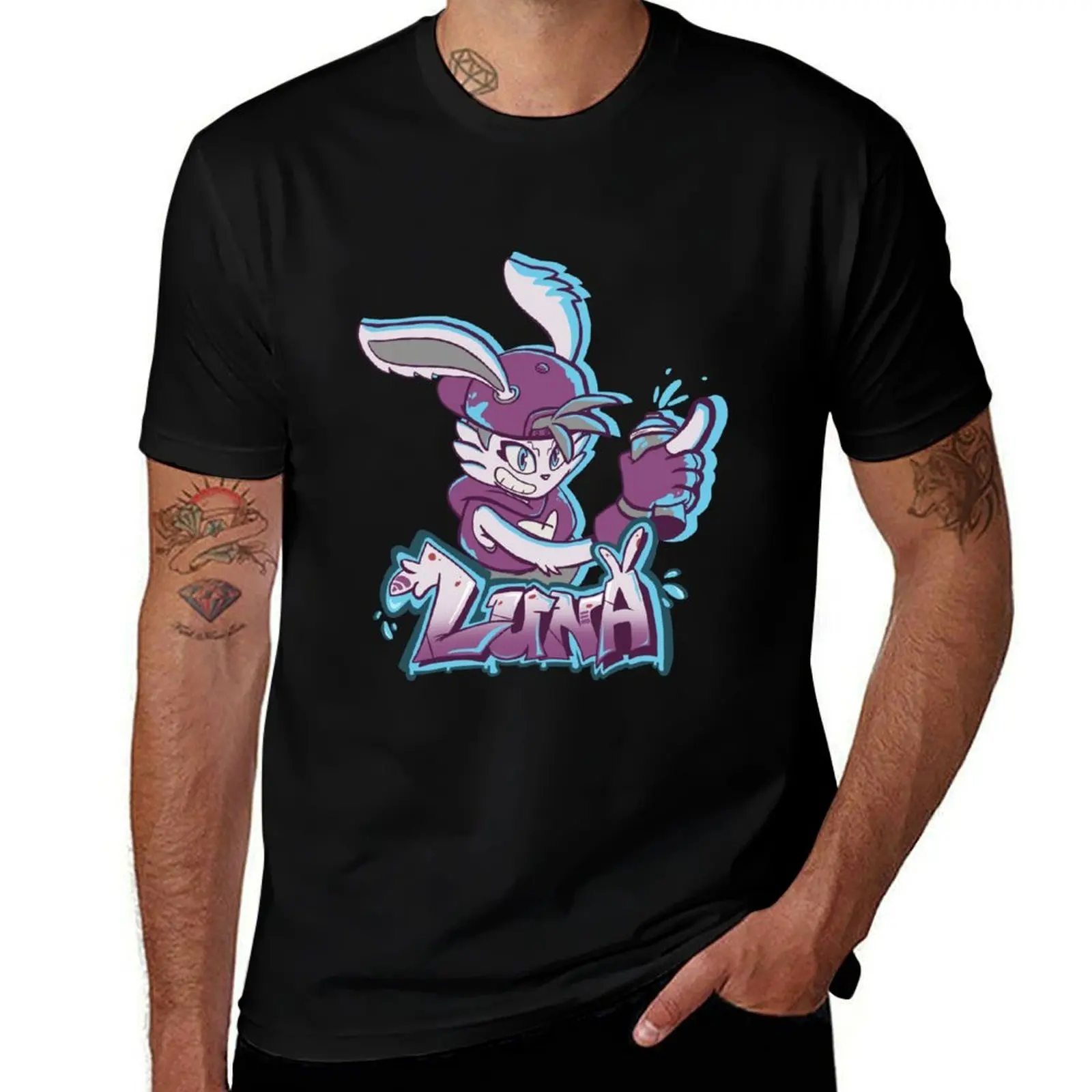 Luna Graffiti Art: STREET-POP! RESURGENCE T-Shirt Casual All Match Short Sleeve T-Shirt