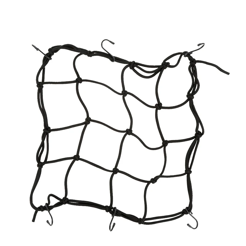 

Stlf 30x30cm Universal Flexible Elastic Motorcycle Bicycle Luggage Cargo Net With Hooks