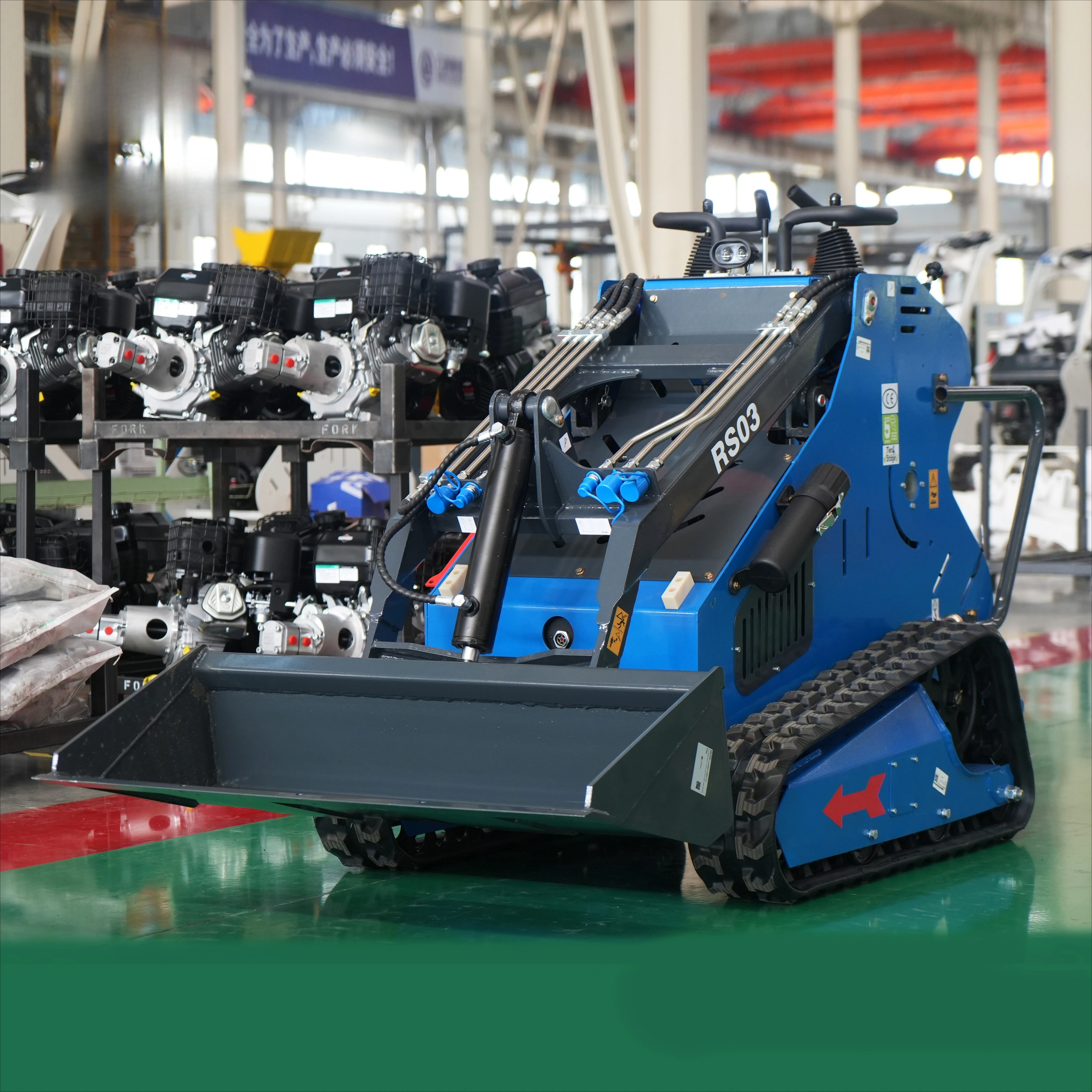 Hydraulic Mini Skid Steer Loader Earth Moving Machinery Tracked Skid Loader Snow Removal Attachment Compact Equipment
