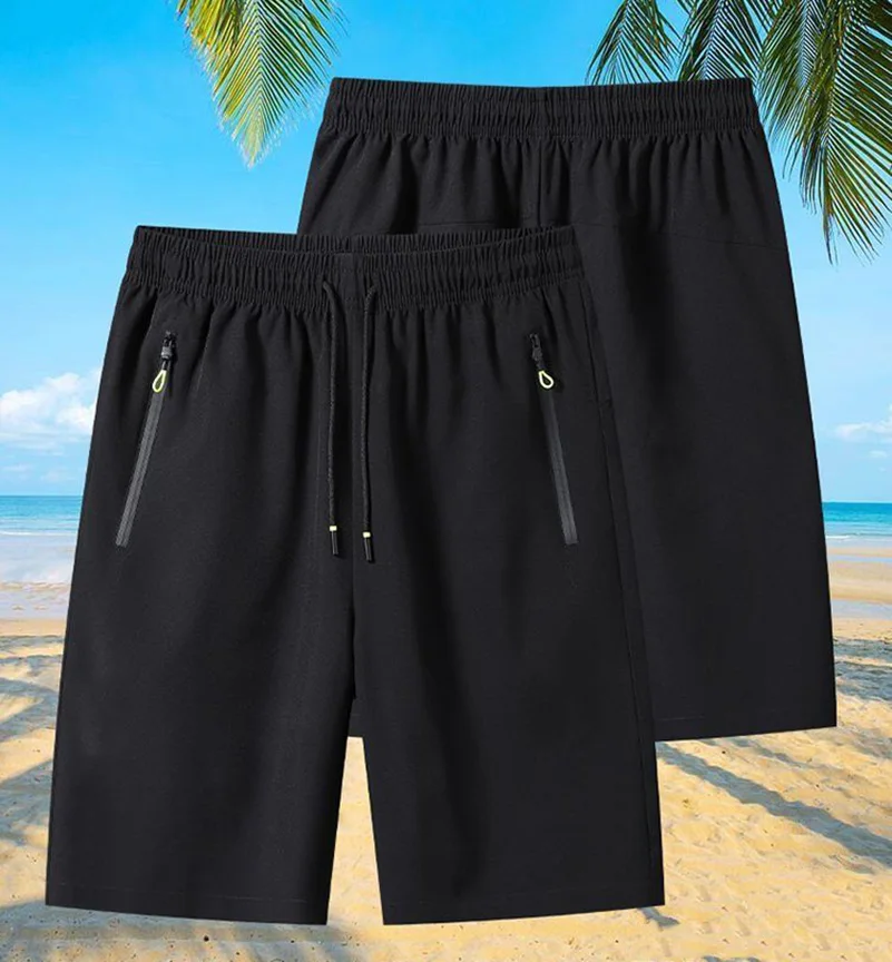 Summer Casual Shorts Men Breathable Beach Shorts Ultra-Thin Ice Silk Comfortable Basketball Sports Short Pants Running Shorts