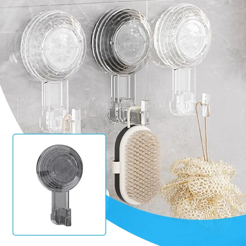 Suction Cup Hooks Transparent Chrome-Plated Polished Suction Cup Hooks Easy to Install and Removable Without Punching Reusable