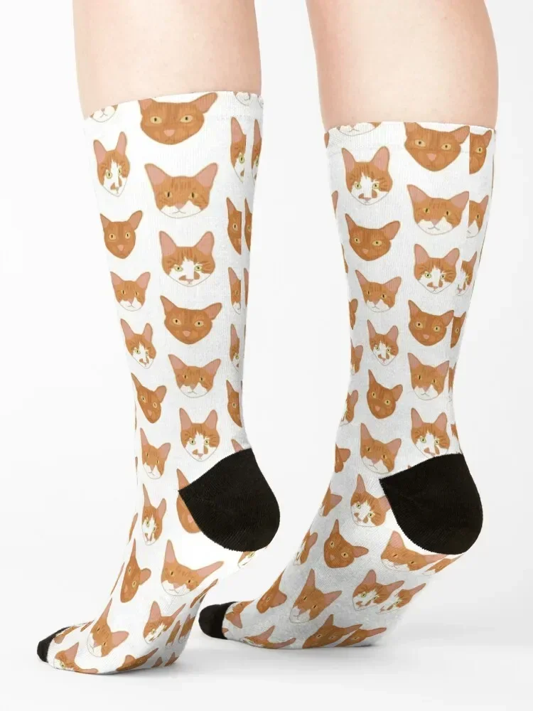 Ginger Cats White Socks custom winter thermal christmas gift Stockings man Socks Women's Men's