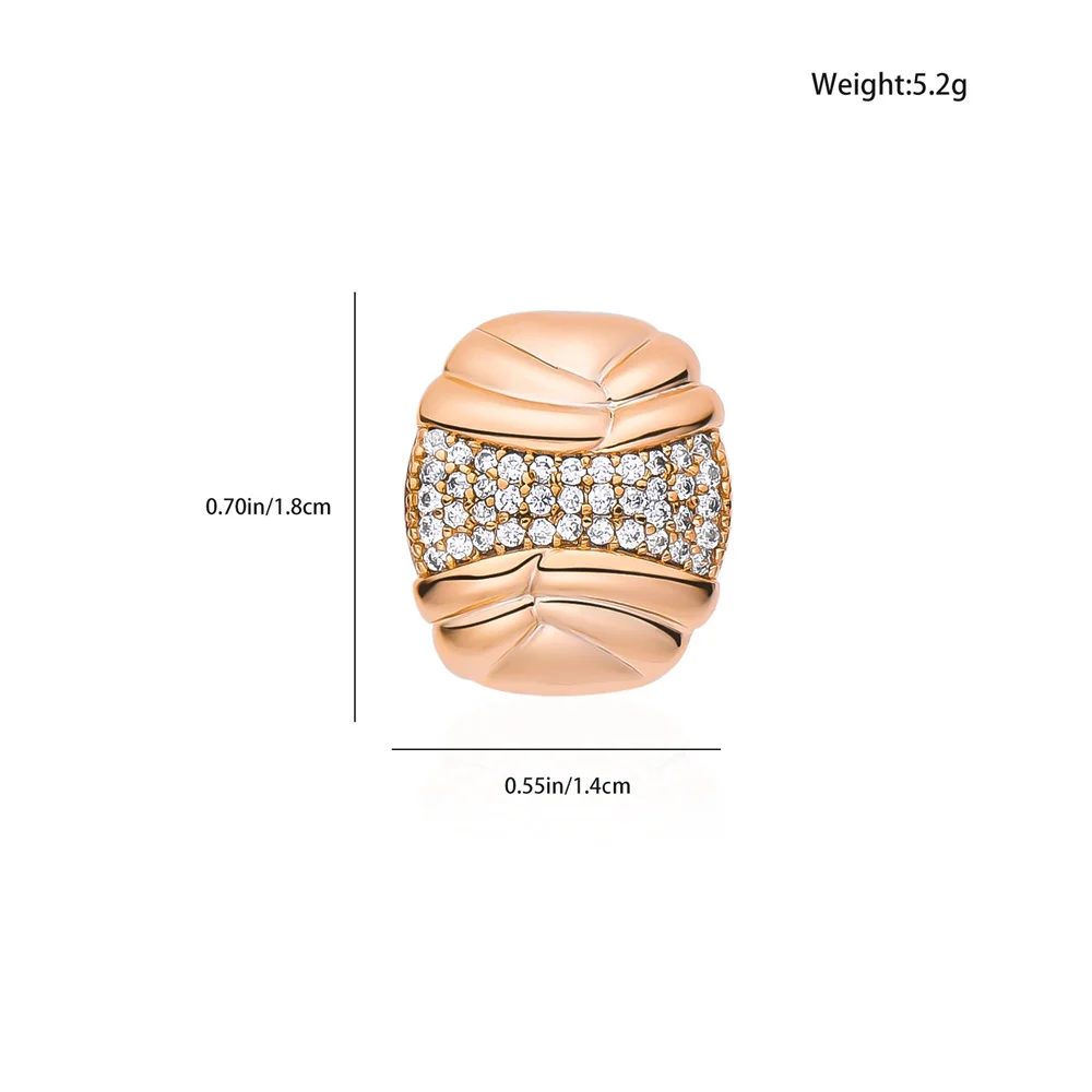 Dckazz Classic Retro Geometric 585 Rose Gold Color Earring Inlay Natural Zircon for Woman Engagement Banquet Jewelry Gift