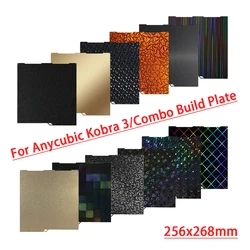 Kobra 3 Build Plate Kobra 3 Pei Textured PEO 256x268 For Anycubic Kobra 3 Combo Build Plate Spare Parts Double Sided Heat Bed