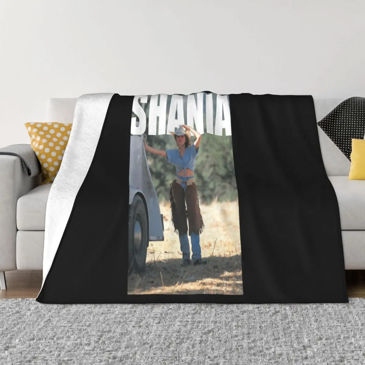 Shania Twain Classic Photo Vintage Cotton White Men K353 Women Men Summer Style Throw Blanket