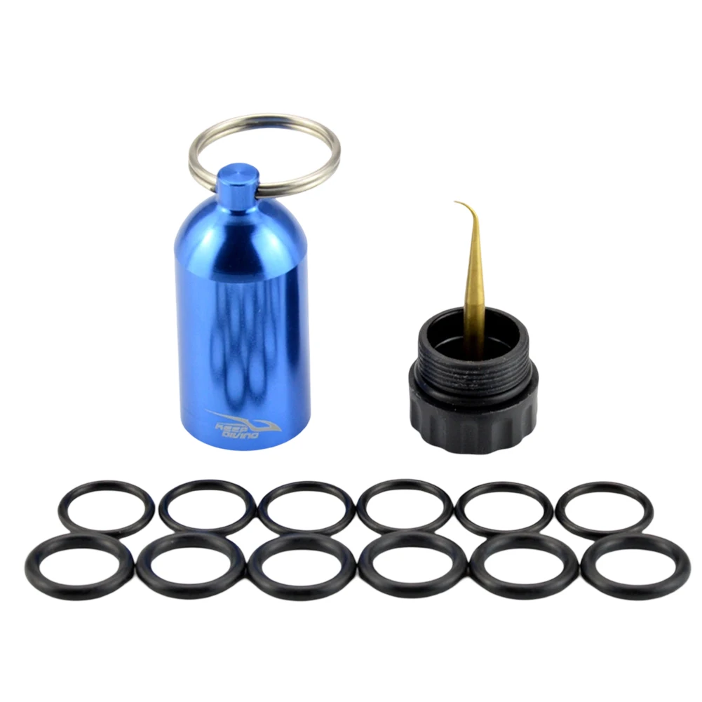 Aluminum Diving Storage Bottle Storage Aluminum Diving Keychain O-Rings Storage Bottle Efficient O-Ring Management