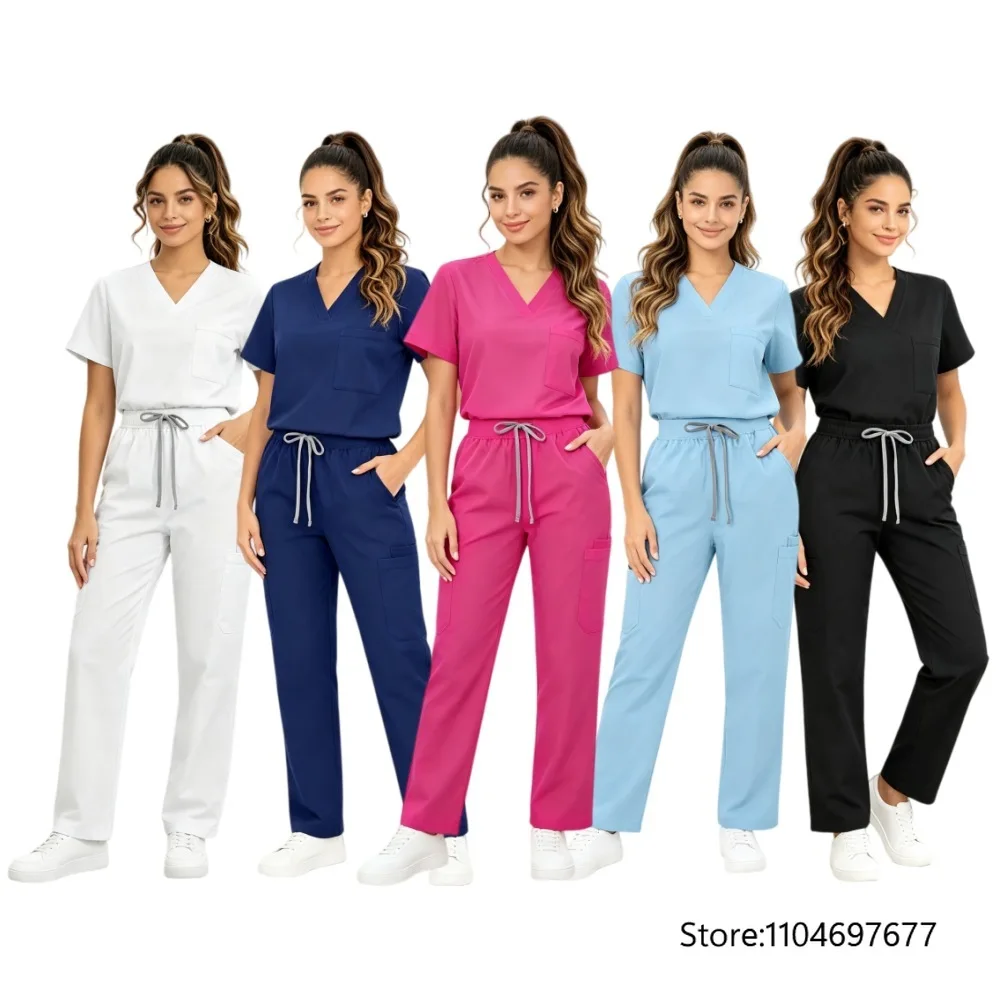 new-unisex-hospital-scrubs-sets-men-medical-uniforms-doctors-nurses-accessories-dental-clinic-salon-workwear-surgical-clothes