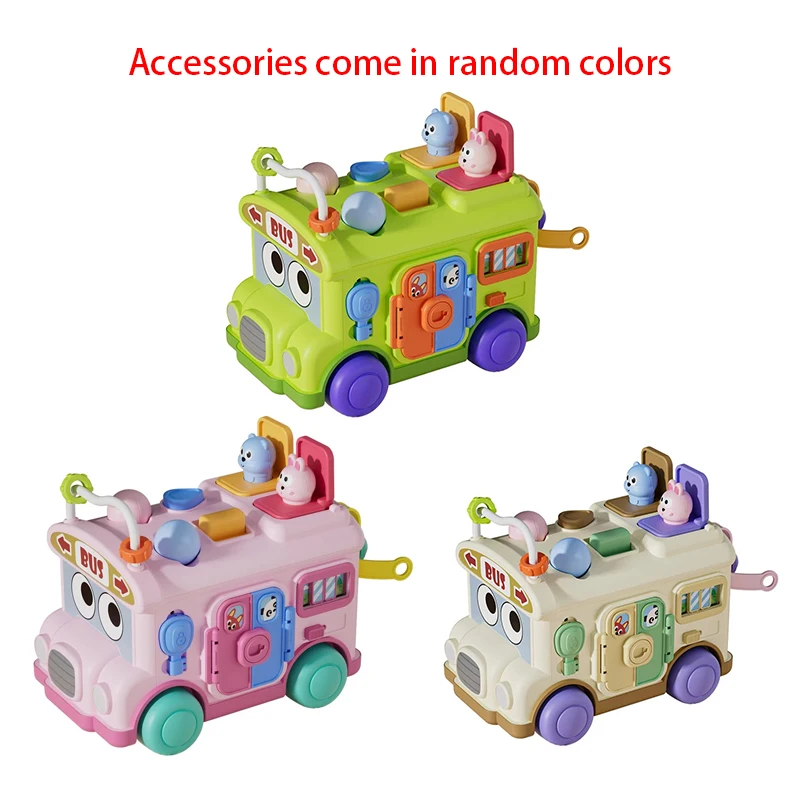 Montessori Educational Baby Busy Bus Toy Toddler Activity Fine Motor Skill Learning Travel Toys For Kids view 6
