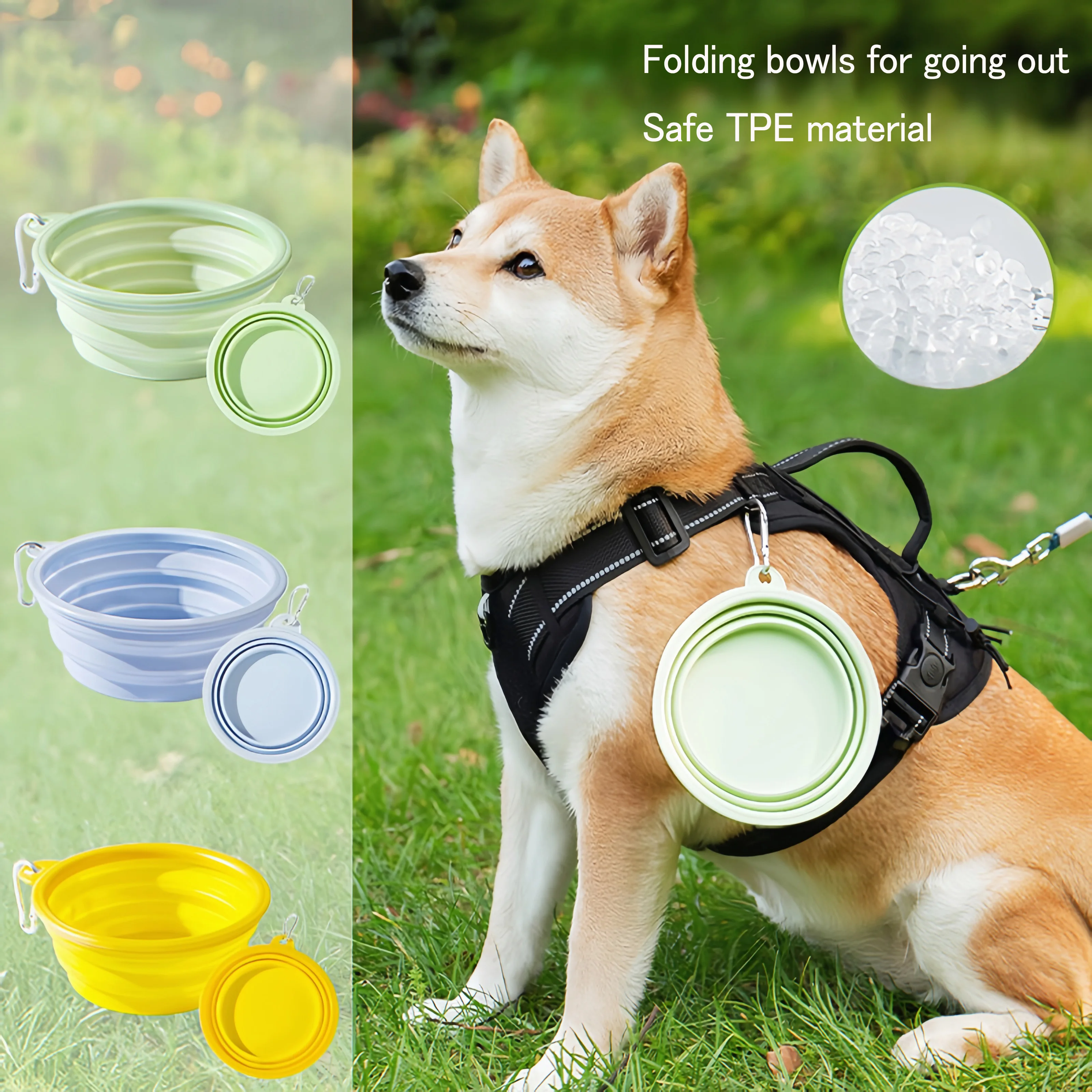 

Portable Pet Food Bowl Foldable Silicone Dog Bowl Pet Outdoor Travel Cat Food Large Capacity Feeding Bowl Pet Supplies