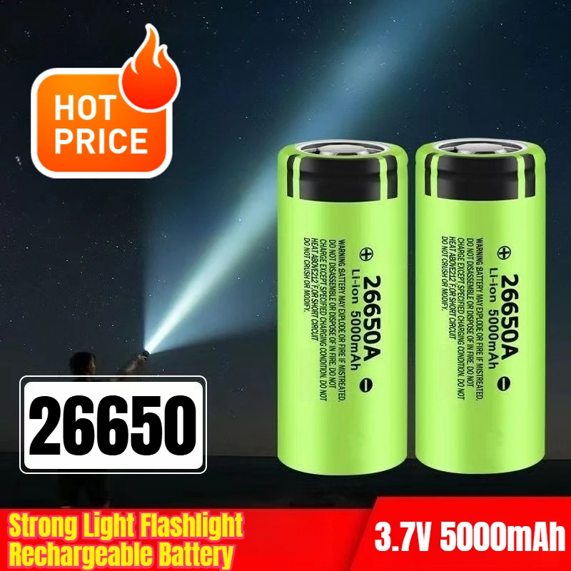 

26650 3.7V 5000mAh Strong Light Flashlight Rechargeable Battery