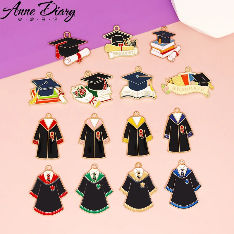 20 Pcs/lot Fashion Mortarboard Uniform Pendant Making Accessories Charms For Women, Earrings/Necklace Handmade DIY Jewelry