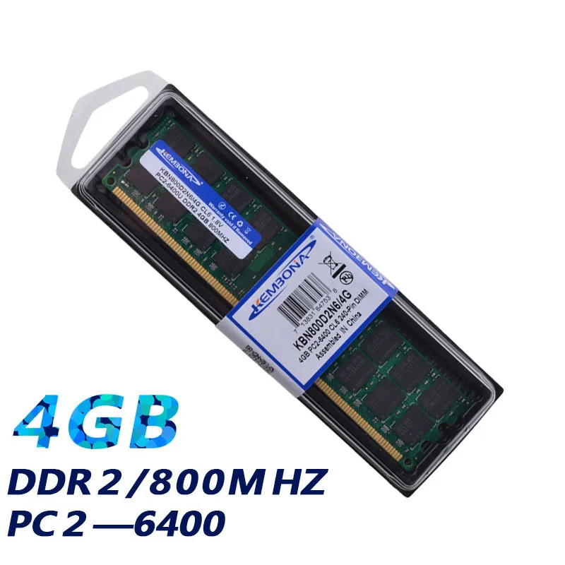 KEMBONA KBN800D2N6/4G PC2-6400 LONG-DIMM PC DESKTOP DDR2 4GB 4Bits Memory Ram Memoria Only for A-M-D