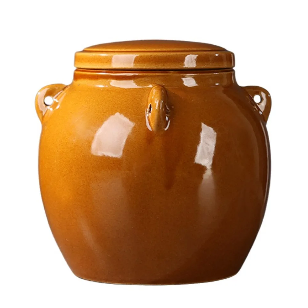 

Large Capacity Ceramic Pickle Jar Ceramic /Mason Lid Keep Fresh Kimchi Pickling Pot Sealed Easy To Clean Sauerkraut Crock Hotel