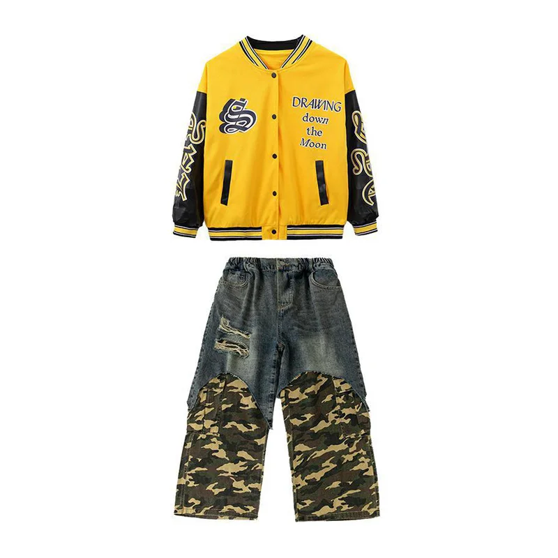 boy-hip-hop-clothing-yellow-streetwear-tops-denim-blue-camo-patchwork-ripped-pants-for-girl-group-jazz-dance-costume-clothes