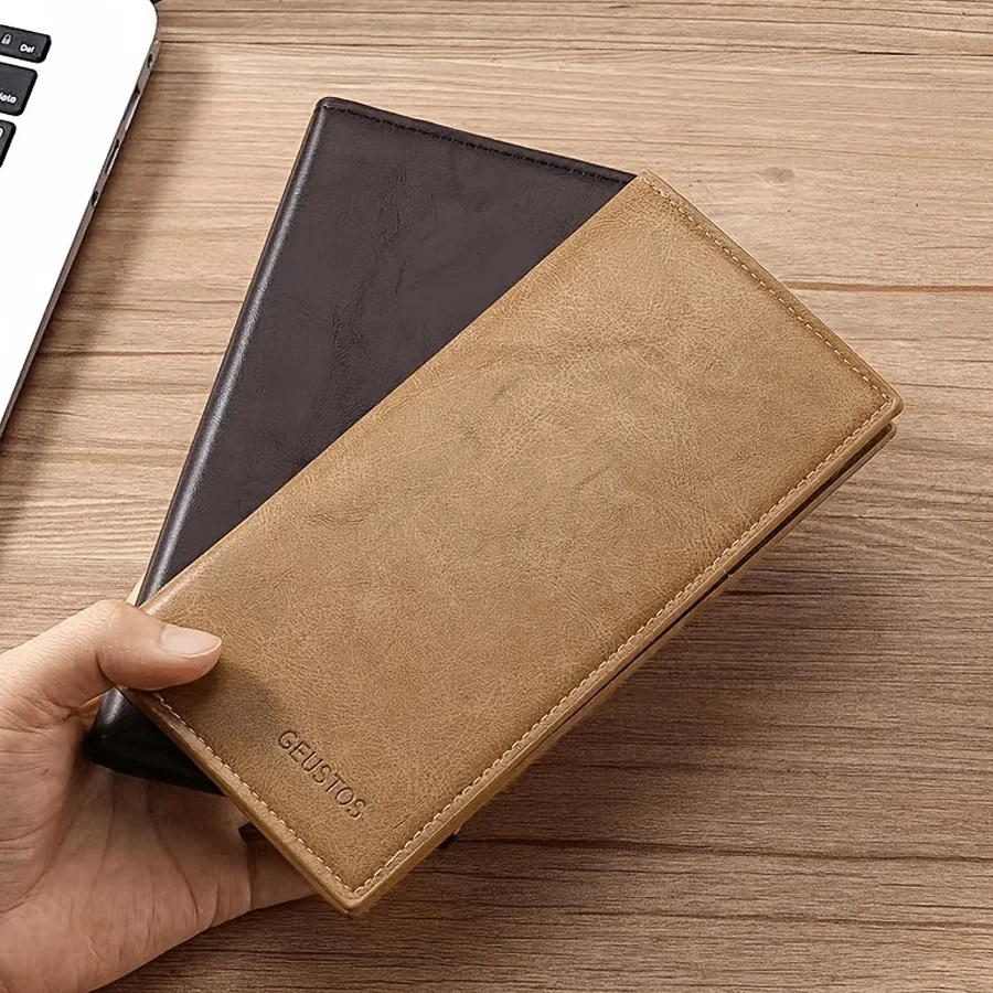 2026 New Long Ultra-Thin Wallet for Men, Retro Minimalist Large Capacity Multi-Slot Versatile Card Holder